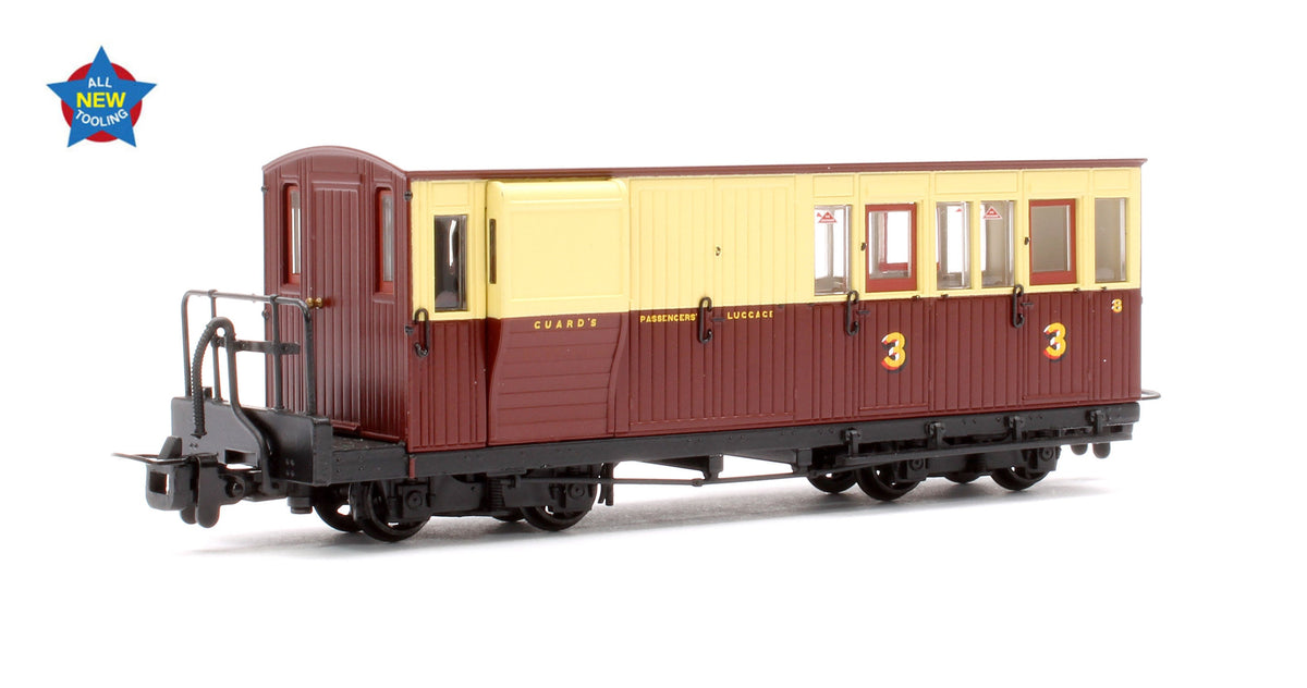 Pre-Owned Ffestiniog Railway Brake Third No. 8 Crimson & Cream