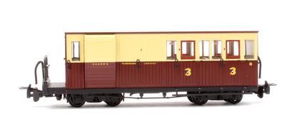 Pre-Owned Ffestiniog Railway Brake Third No. 8 Crimson & Cream