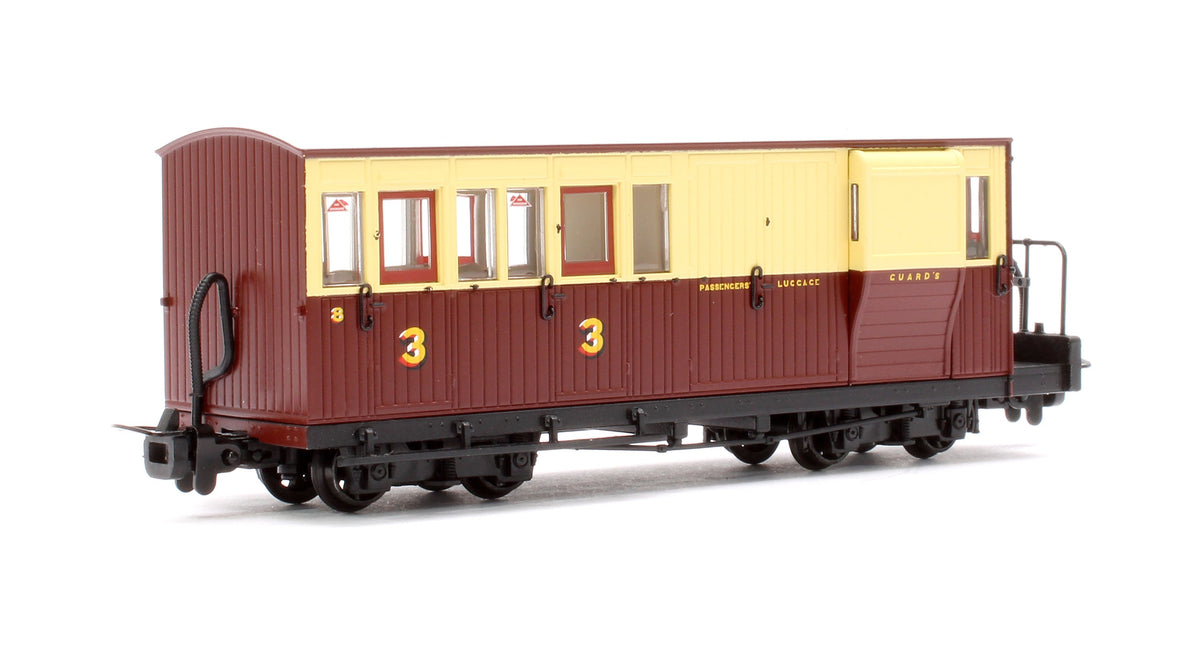 Pre-Owned Ffestiniog Railway Brake Third No. 8 Crimson & Cream
