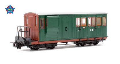 Ffestiniog Railway Brake Third No. 10 FR Green with Red Ends