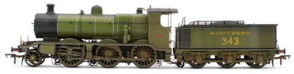 Bespoke Weathered S4102-03 LB&SCR K Class 2-6-0 Southern Maunsell SR Urie Sage Green No.343 Steam Locomotive