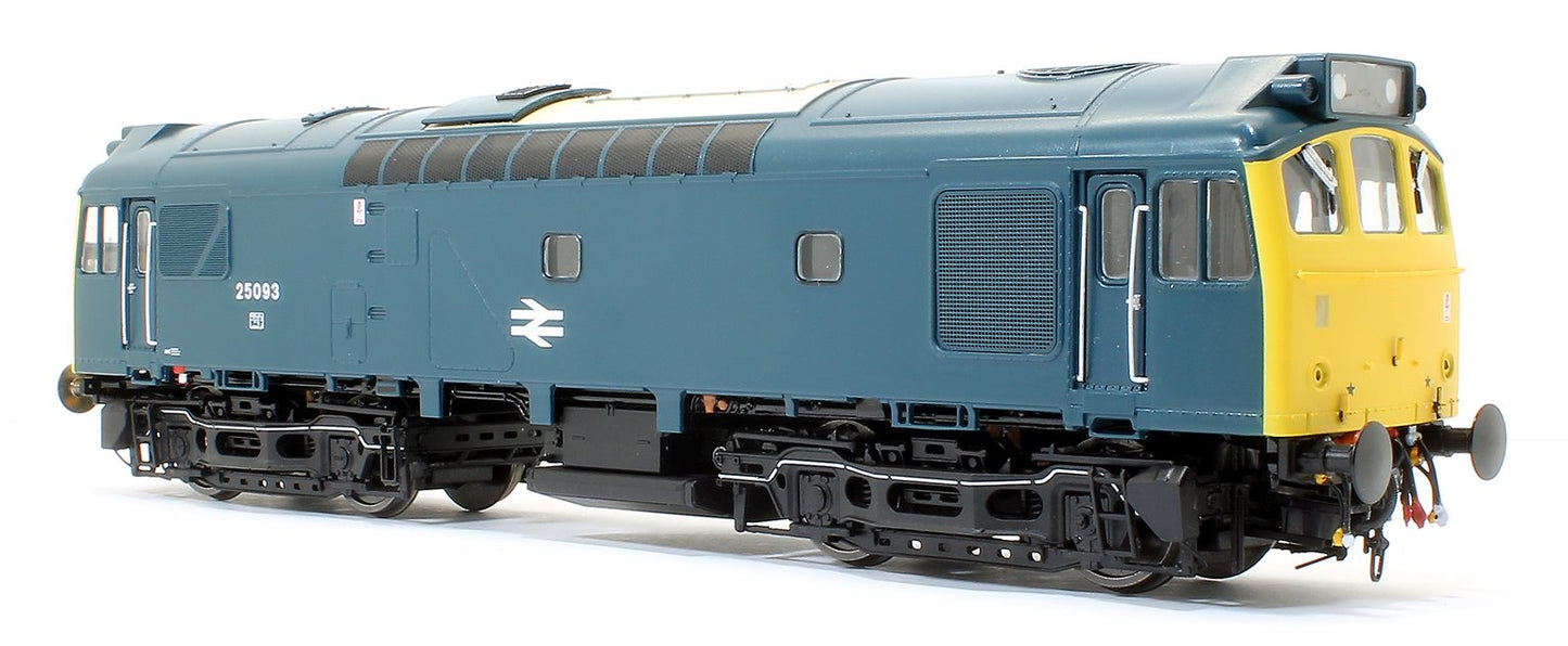 Pre-Owned Class 25 093 (ScR/LMR) BR Rail Blue with bodyside numbers (single, centrally placed double arrows) and domino headcodes Diesel Locomotive