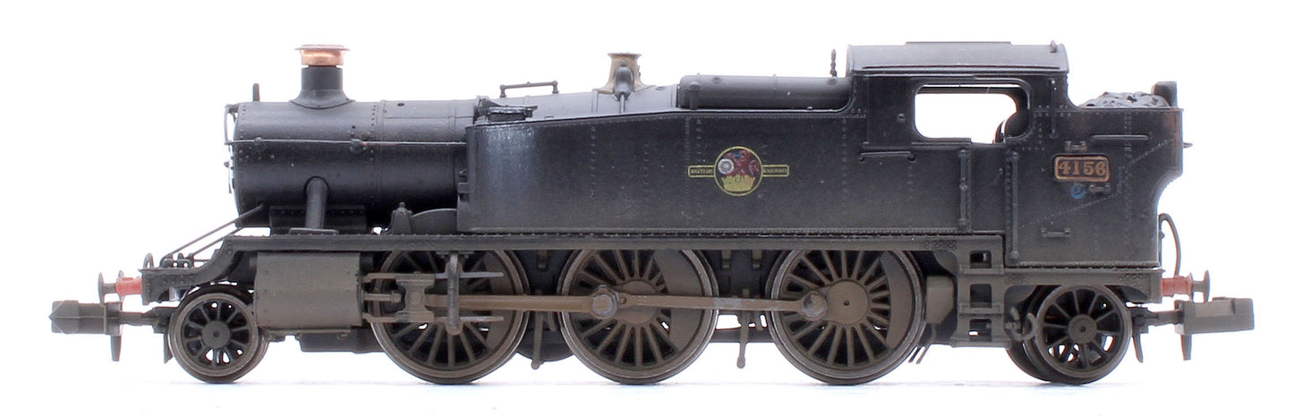 Custom Weathered Class 5101 Large Prairie British Railways BR Black (Late Crest) 2-6-2 Tank Locomotive No.4156