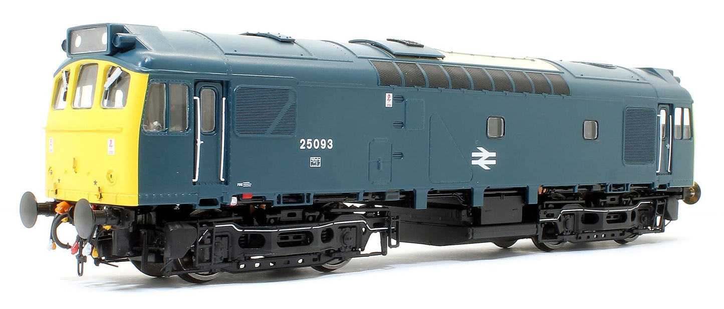 Pre-Owned Class 25 093 (ScR/LMR) BR Rail Blue with bodyside numbers (single, centrally placed double arrows) and domino headcodes Diesel Locomotive
