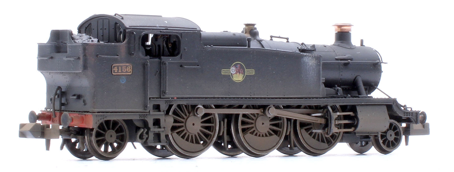 Custom Weathered Class 5101 Large Prairie British Railways BR Black (Late Crest) 2-6-2 Tank Locomotive No.4156