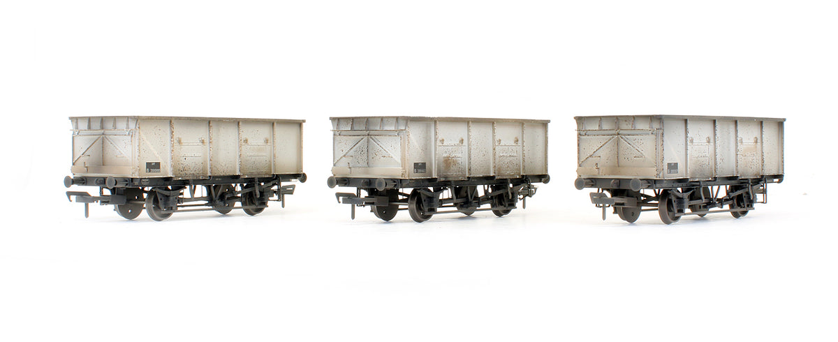 Pre-Owned BR 21T COAL21 / MDO Mineral Wagon Triple Pack - Grey pre TOPS- Pack A - Custom Weathered