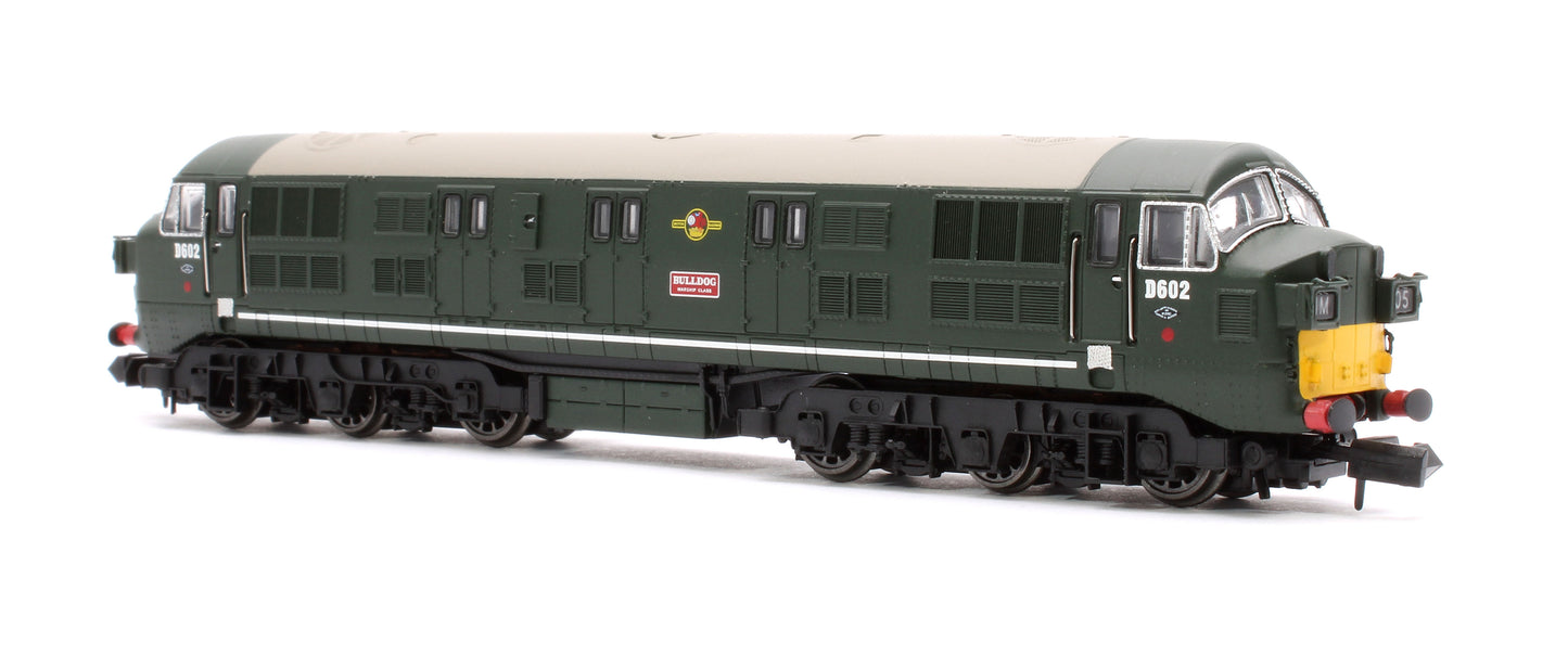 Class 41 'Warship' Headcode Box D602 'Bulldog' BR Green (Small Yellow Panels) Diesel Locomotive