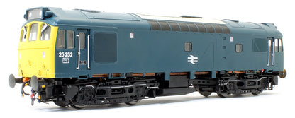 Pre-Owned Class 25 252 (LMR) BR Rail Blue with full yellow ends (single, central double arrows) and head code panel Diesel Locomotive