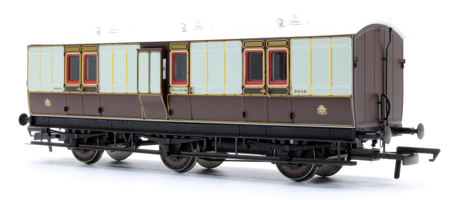 Pre-Owned 6 Wheel Full Brake In LNWR Livery - With Working Lighting