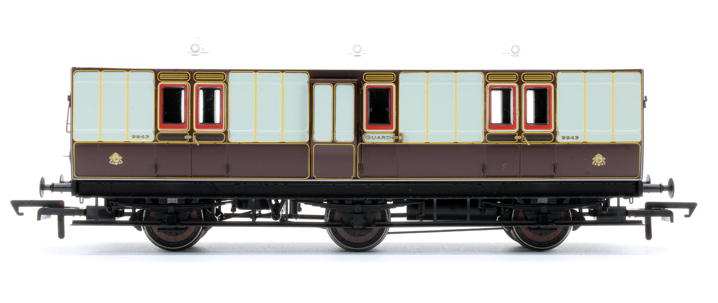 Pre-Owned 6 Wheel Full Brake In LNWR Livery - With Working Lighting