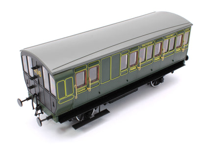 Stroudley 4 Wheel Electrically Lit Brake 3rd Southern Lined Green 4143 - DCC & Light Bar Fitted