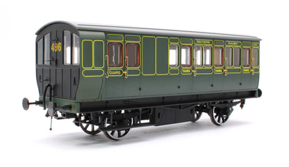 Stroudley 4 Wheel Electrically Lit Brake 3rd Southern Lined Green 4143 - DCC & Light Bar Fitted