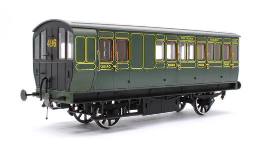 Stroudley 4 Wheel Electrically Lit Brake 3rd Southern Lined Green 4143