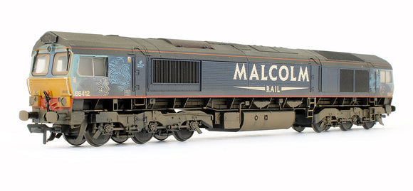 Pre-Owned Class 66412 Malcolm Rail Diesel Locomotive (Custom Weathered)