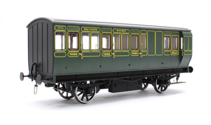 Stroudley 4 Wheel Electrically Lit Brake 3rd Southern Lined Green 4143 - Light Bar Fitted