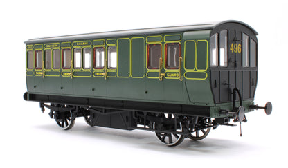 Stroudley 4 Wheel Electrically Lit Brake 3rd Southern Lined Green 4143