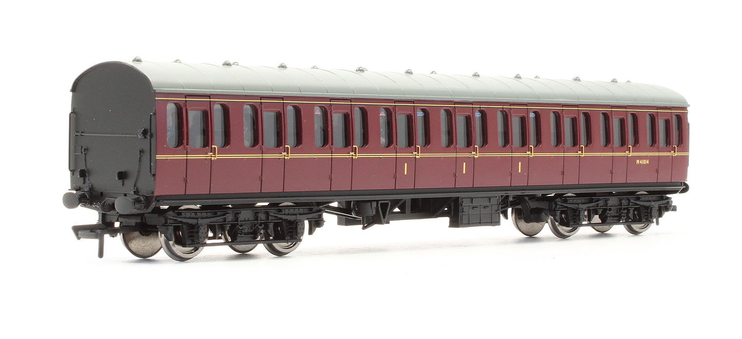 Pre-Owned BR Lined Maroon MK1 Suburban Composite Coach 'M41014' - With Fitted Passenger Figures