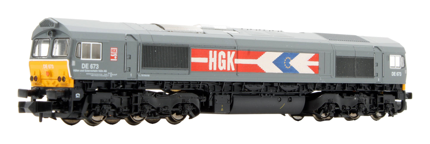 Pre-Owned Kato K10818 Class 66 DE 673 in HGK Livery