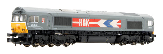 Pre-Owned Kato K10818 Class 66 DE 673 in HGK Livery