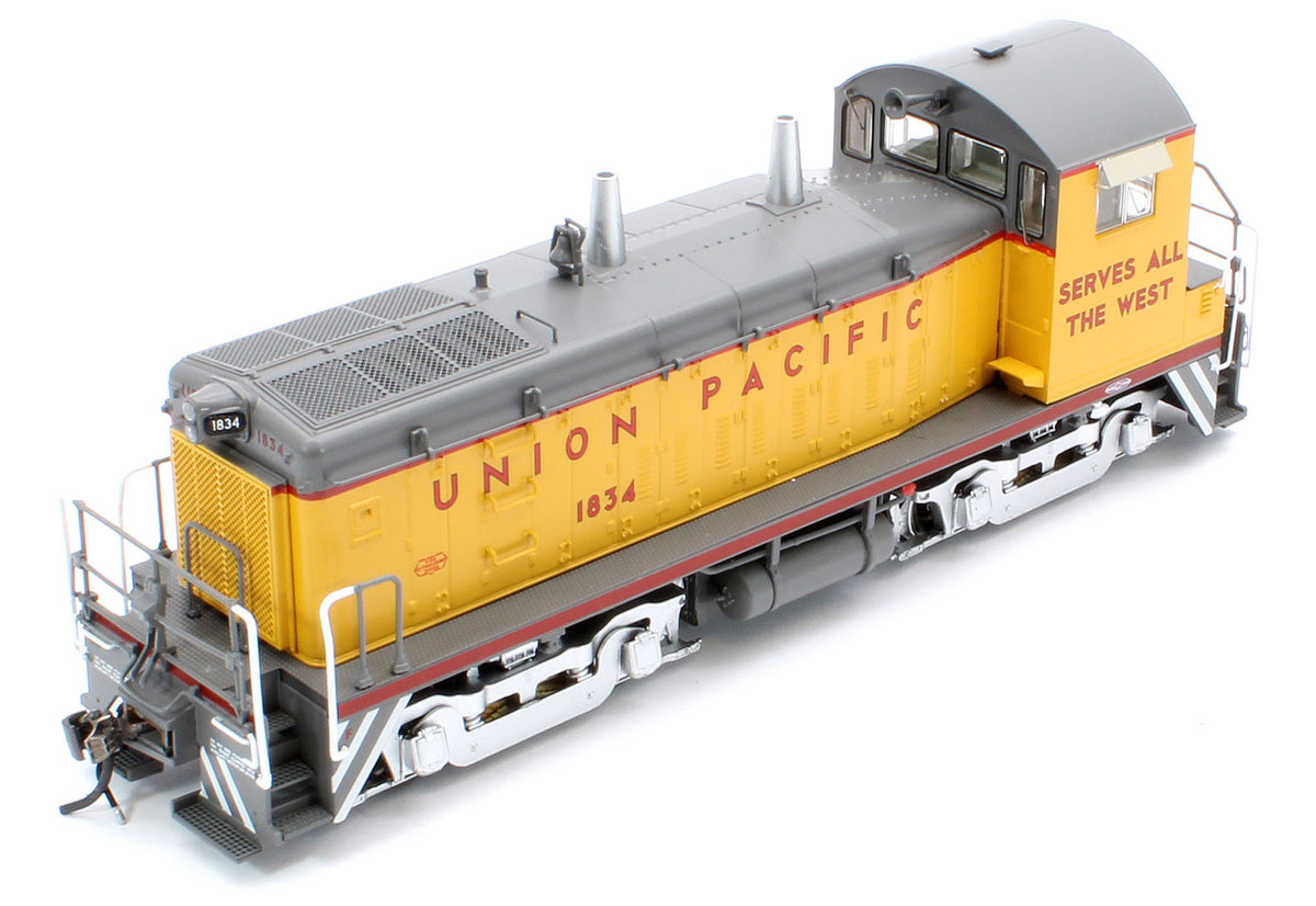 027095 HO EMD SW9 (DC/Silent): Union Pacific - As Delivered Slogan: #1834