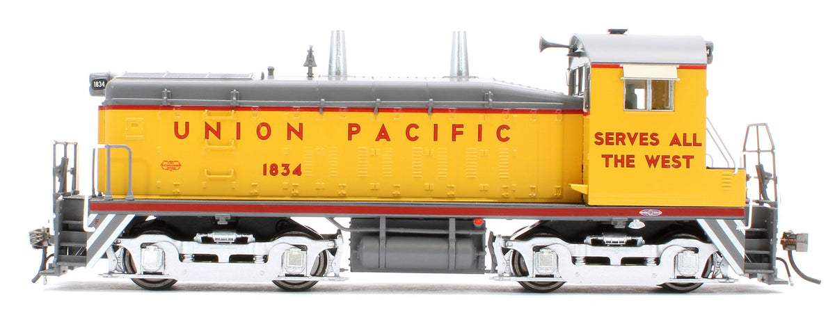 027095 HO EMD SW9 (DC/Silent): Union Pacific - As Delivered Slogan: #1834