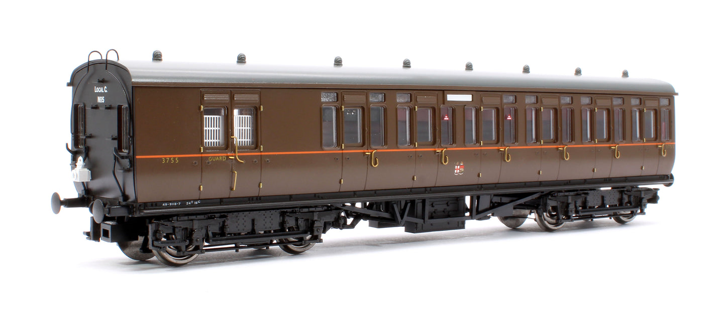 GWR Toplight Mainline City GWR All Brown Third Brake 3755 Set 5