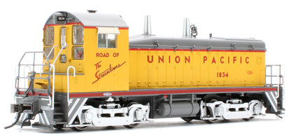 027095 HO EMD SW9 (DC/Silent): Union Pacific - As Delivered Slogan: #1834