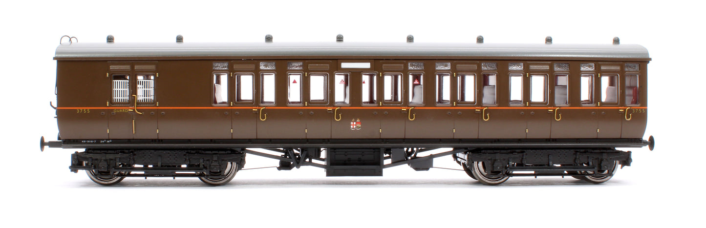 GWR Toplight Mainline City GWR All Brown Third Brake 3755 Set 5