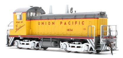027095 HO EMD SW9 (DC/Silent): Union Pacific - As Delivered Slogan: #1834