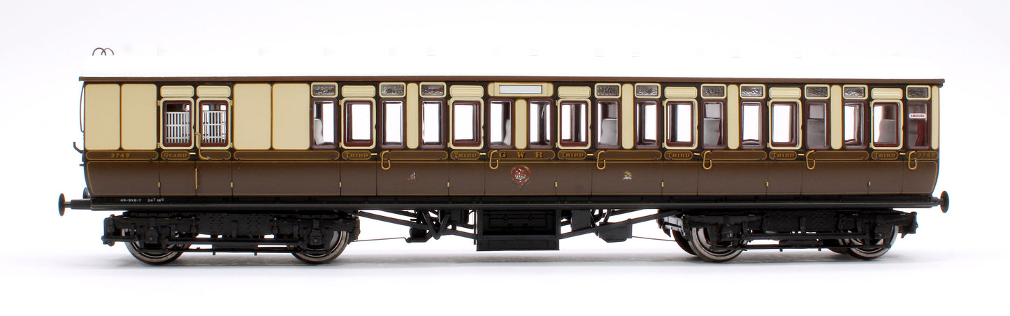 GWR Toplight Mainline City Lined Chocolate & Cream 3rd Brake 3749 Set 2