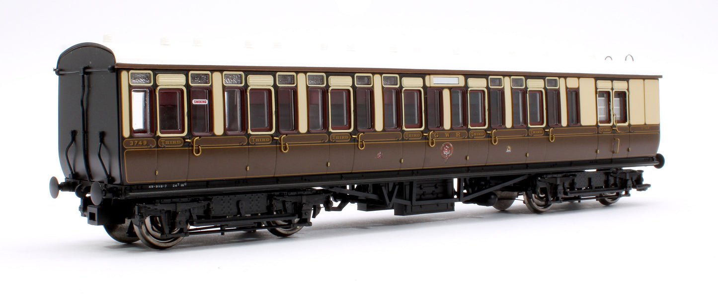 GWR Toplight Mainline City Lined Chocolate & Cream 3rd Brake 3749 Set 2