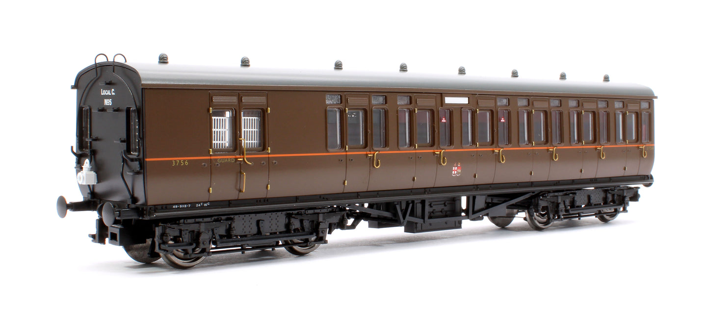 GWR Toplight Mainline City GWR All Brown Third Brake 3756 Set 5