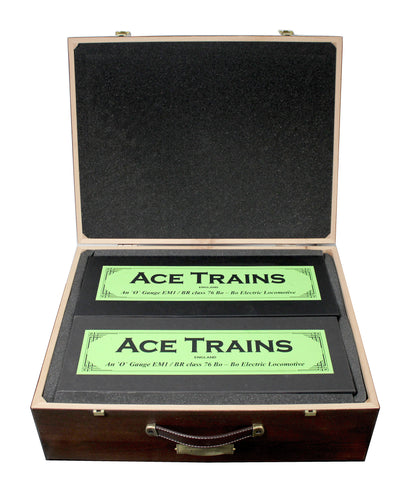 E/49-B6-S2 "EM1" 76001 & 76009 BR Class 76 Corporate Gloss Blue with Full Yellow Ends Electric Locomotives Wooden Box Presentation Set - Set 2