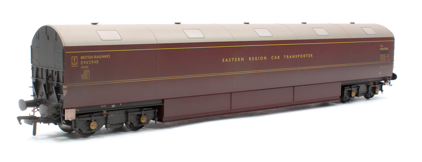 Newton Chambers Car Transporter Eastern Region BR Lined Maroon E96287/291/294E - Pack 3 - Weathered