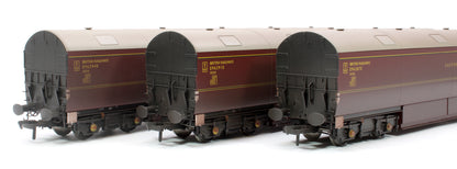 Newton Chambers Car Transporter Eastern Region BR Lined Maroon E96287/291/294E - Pack 3 - Weathered