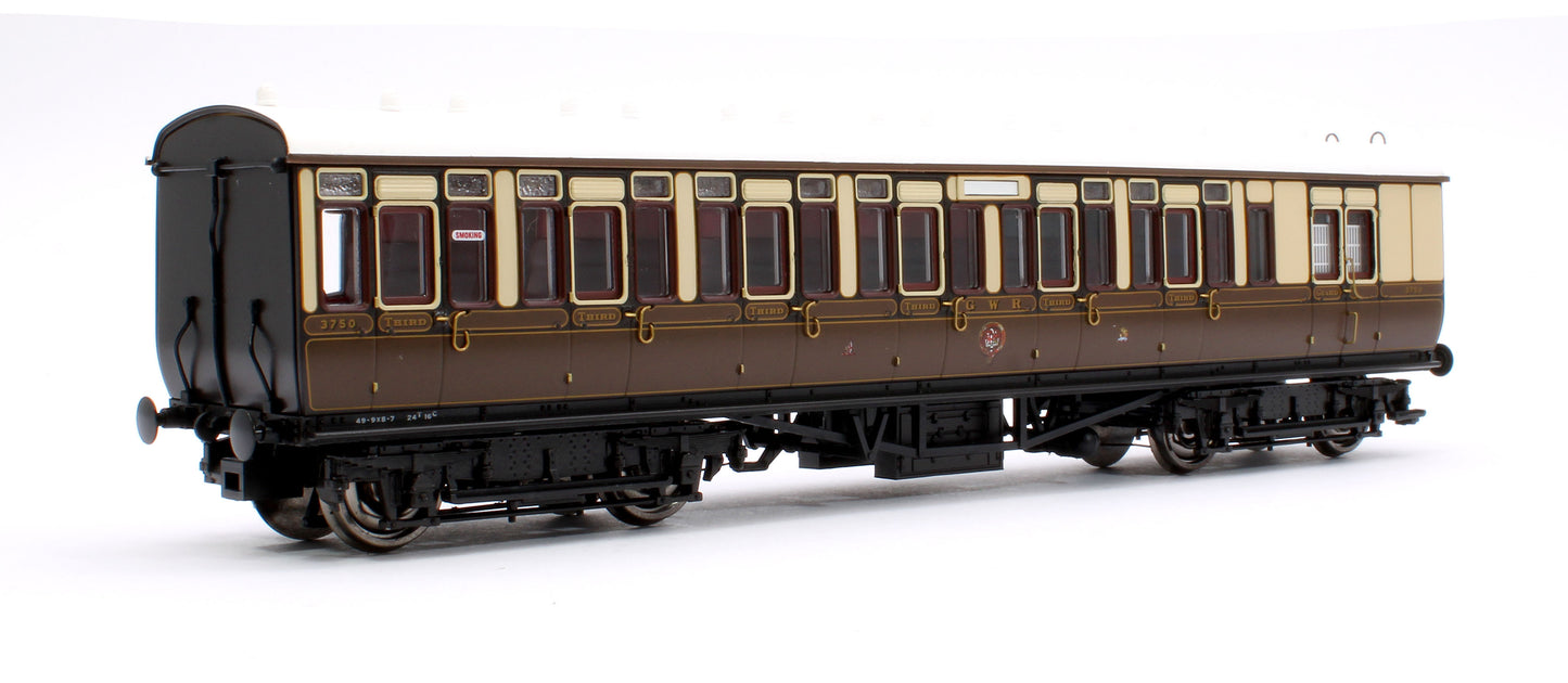 GWR Toplight Mainline City Lined Chocolate & Cream 3rd Brake 3750 Set 2