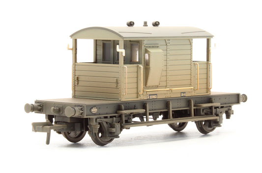 38-401A Pre-Owned SR Pill Box Brake Van BR Grey - Weathered