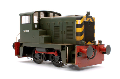 Class 02 BR Green 02004 (Wasp Stripes, no BR logo) Diesel Locomotive - Weathered