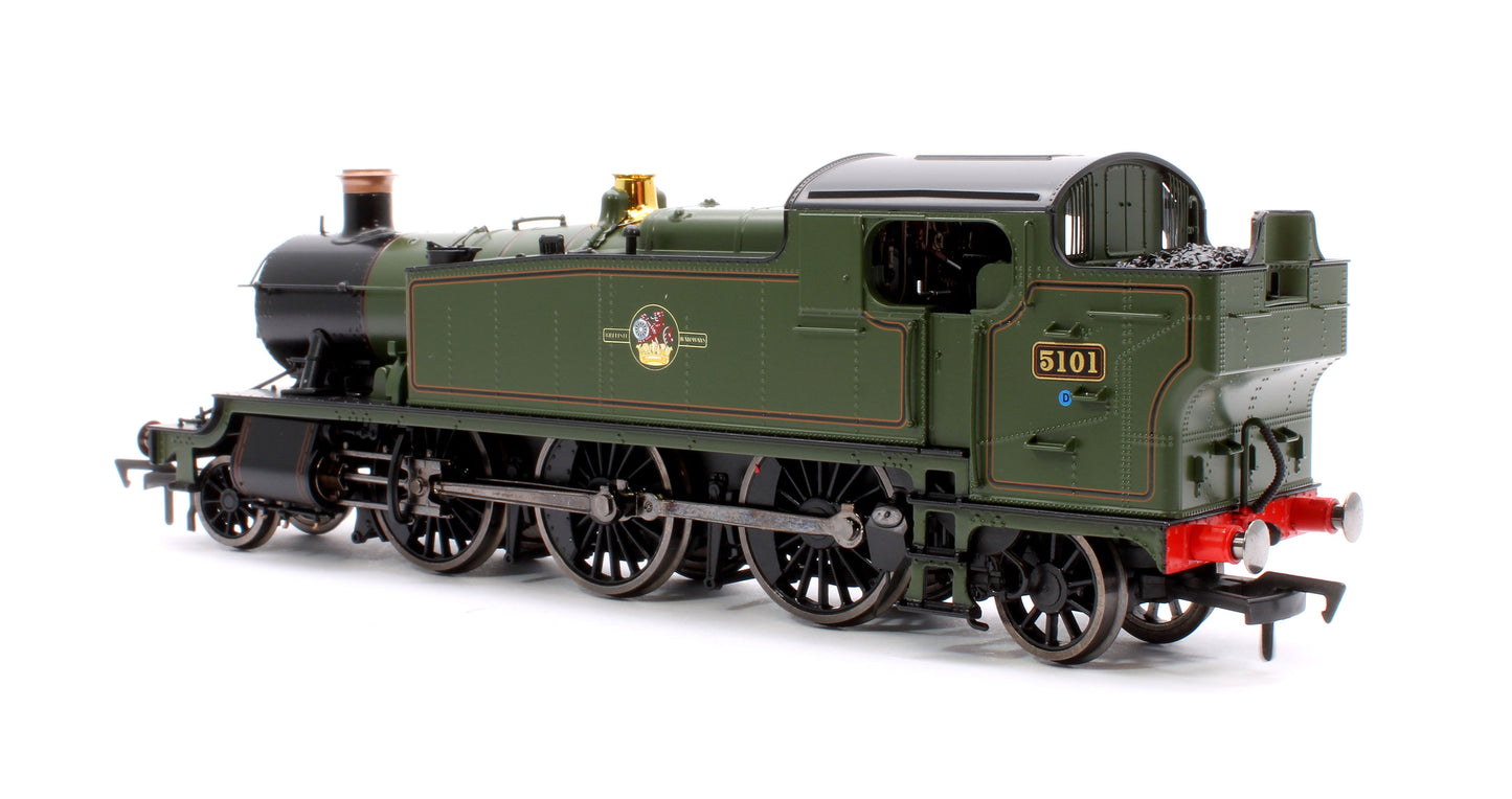 Large Prairie 5101 Lined BR Green Late Crest Steam Locomotive - DCC Sound