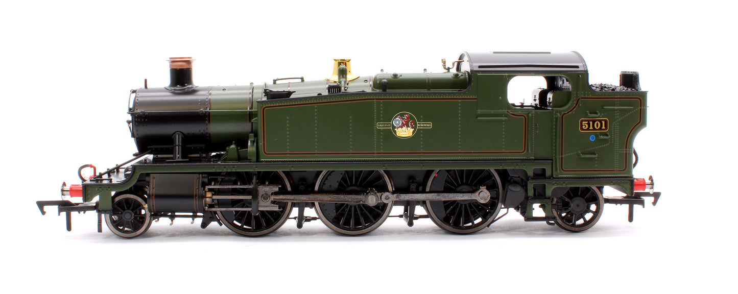 Large Prairie 5101 Lined BR Green Late Crest Steam Locomotive