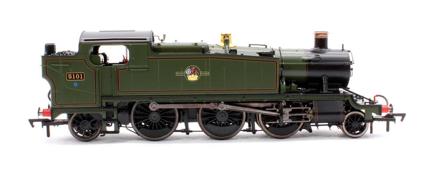 Large Prairie 5101 Lined BR Green Late Crest Steam Locomotive - DCC Sound