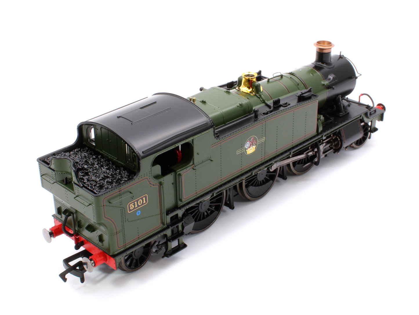 Large Prairie 5101 Lined BR Green Late Crest Steam Locomotive