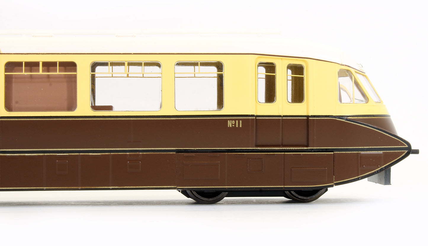 Pre-Owned 4D-011-000 Streamlined Railcar No11 Lined Chocolate and Cream GWR Monogram