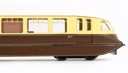 Pre-Owned 4D-011-000 Streamlined Railcar No11 Lined Chocolate and Cream GWR Monogram