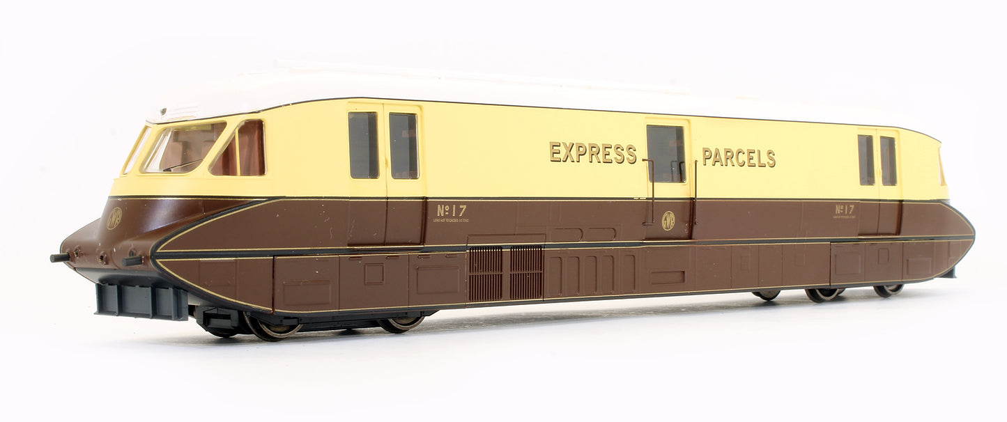Pre-Owned 4D-011-100 Streamlined Railcar No17 Express Parcels Chocolate and Cream
