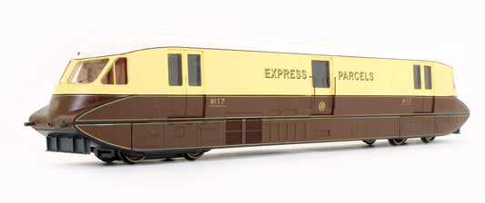 Pre-Owned 4D-011-100 Streamlined Railcar No17 Express Parcels Chocolate and Cream