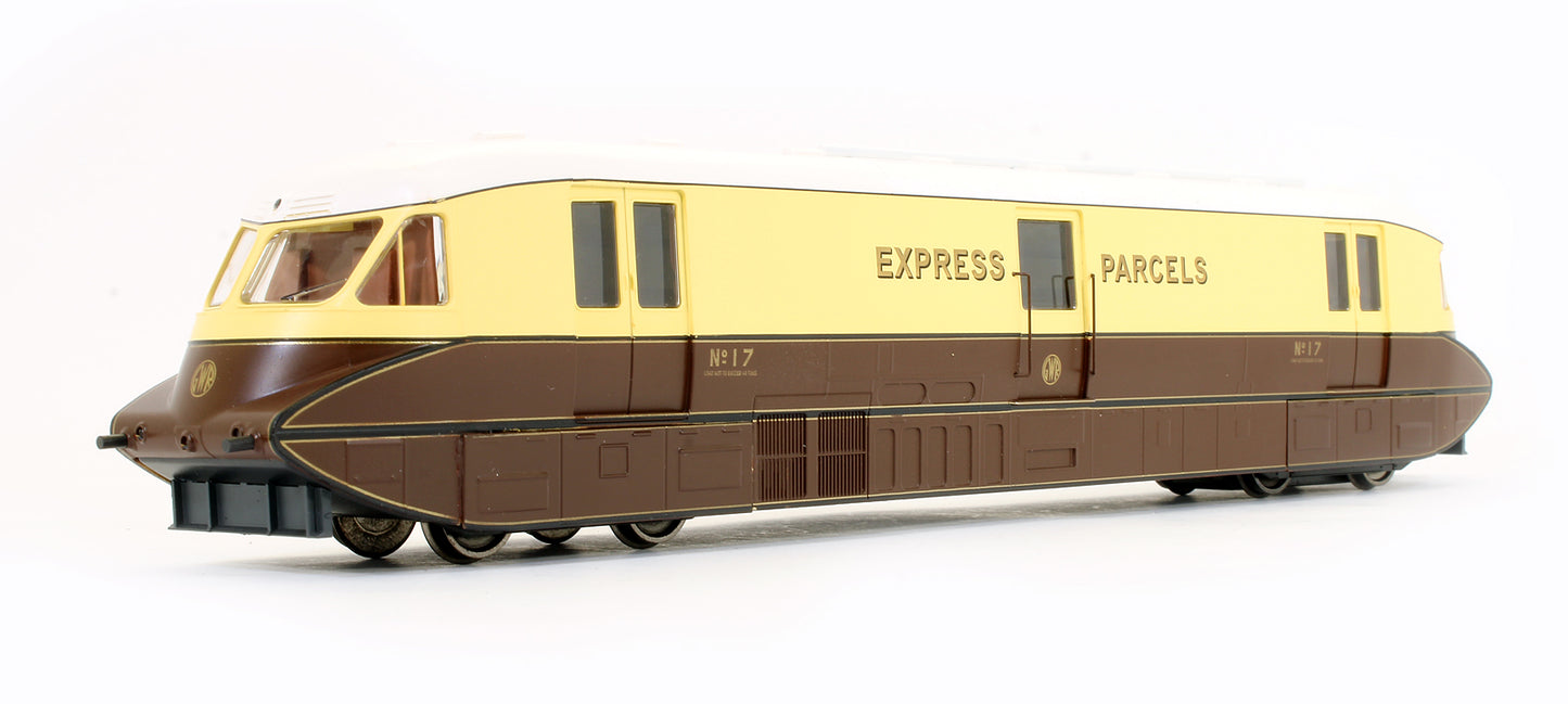 Pre-Owned 4D-011-100 Streamlined Railcar No17 Express Parcels Chocolate and Cream