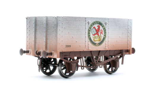 7F-072-012W 7 Plank 9' Wheelbase 2 Door Lionheart Trains Logo - Weathered