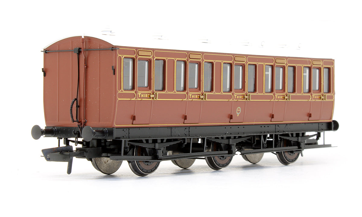 Pre-Owned Genesis Coach 6 Wheel 3rd '504' In LBSCR Umber - With Working Lighting