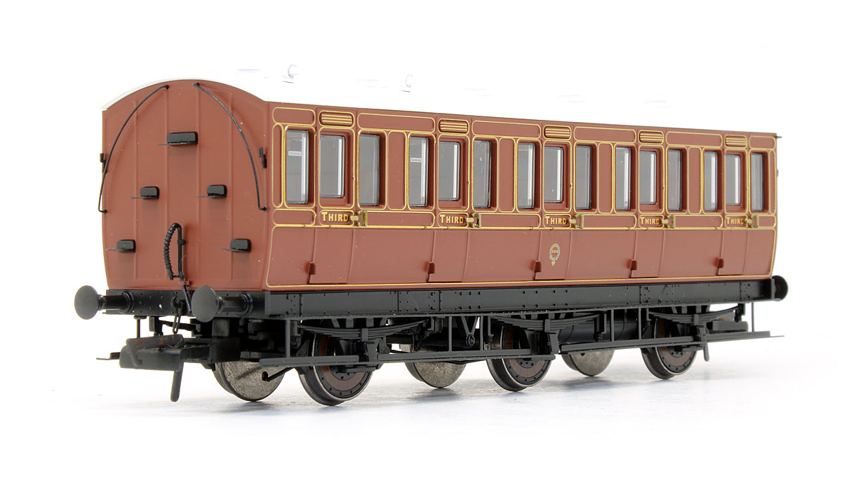 Pre-Owned Genesis Coach 6 Wheel 3rd '504' In LBSCR Umber - With Working Lighting